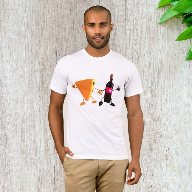 Camiseta Festa Divertida de Vinho e Queijo (Criador carregado)