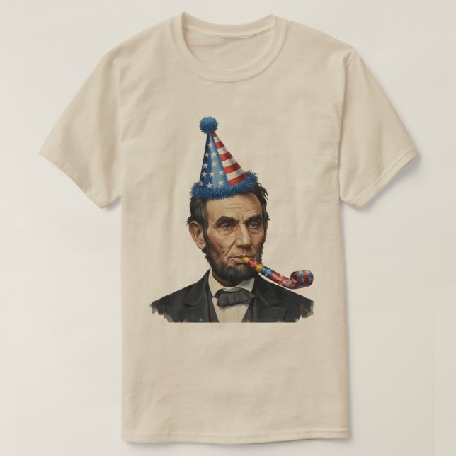 Camiseta Festa Divertida do Partido de Abraham Lincoln  (Frente do Design)