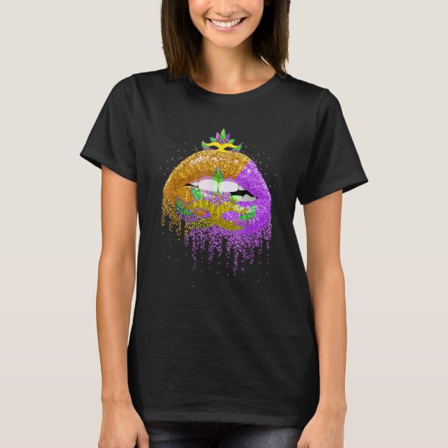 Camiseta Festa do Carnaval Lábios Mascarada (Frente)
