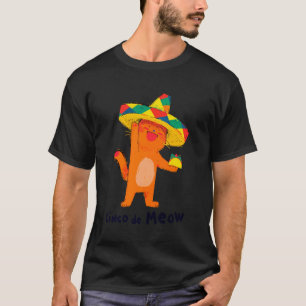Camiseta Festa do Gato Mexicano Engraçado Cinco de Mayo Gat