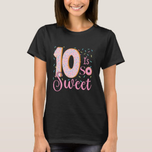 Camiseta Festa do Tema da Rosquinha 10º Bday 10 é tão doce
