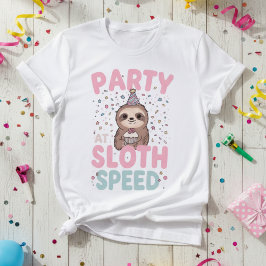 Camiseta Festa em Velocidade de Preguiça — Preguiça de Aniv