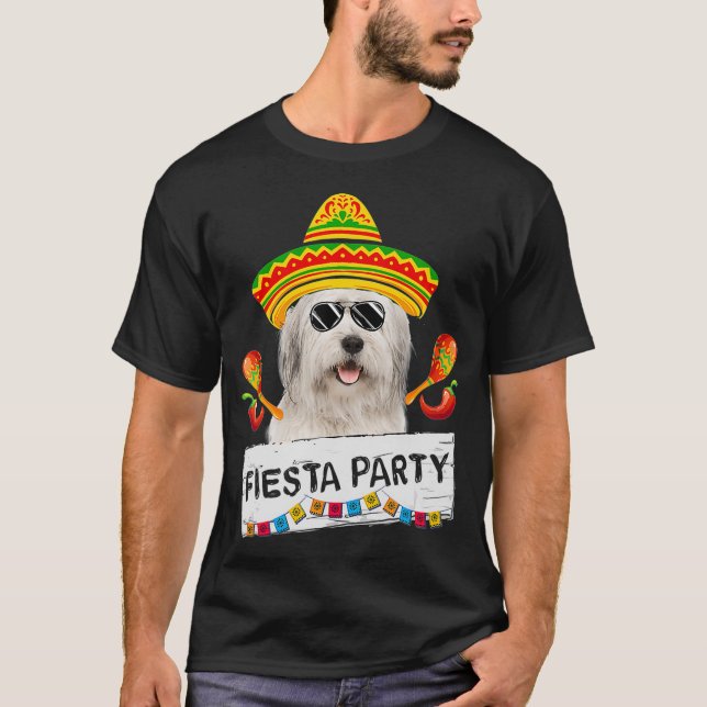 Camiseta Festa Engraçada, Cute Beared Collie, Vestindo Somb (Frente)
