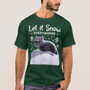 Camiseta Festa Engraçada Gato com Óculos Solares Deixe-o ne