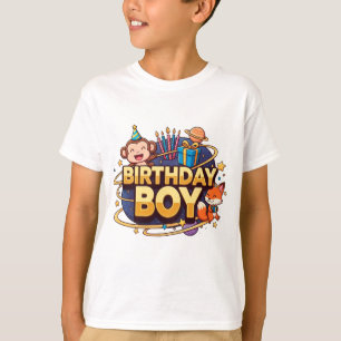 Camiseta Festa Espacial do Menino de Aniversário