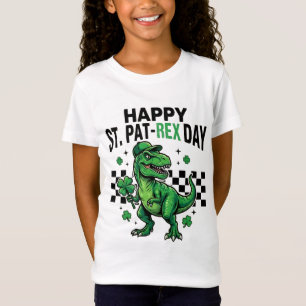 Camiseta Festa Feliz do Dinossauro no Dia de St Pat-Rex