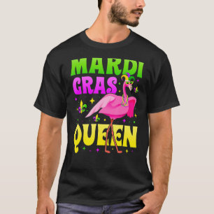 Camiseta Festa Flamingo Queen Mardi Gras Mask