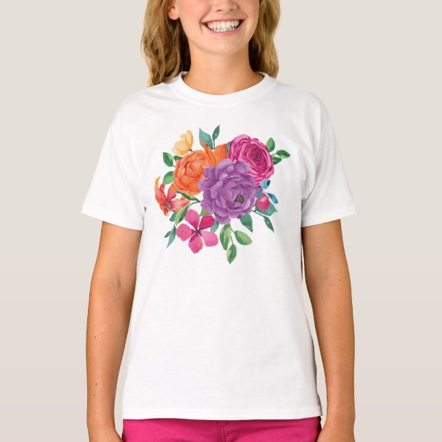 Camiseta Festa Floral Aquarela (Frente)