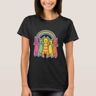 Camiseta Festa Gatos Arco-Íris Festival Rave EDM