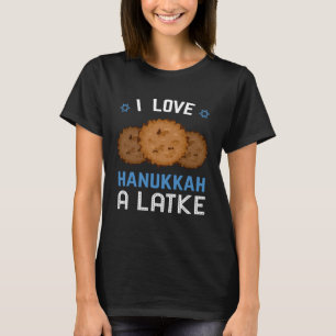 Camiseta Festa Judaica de Hanukkah Latente Comida de Panque