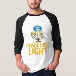 Camiseta Festa Judaica Paz Amor Luz
