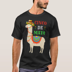 Camiseta Festa Mexicana Cinco De Mayo Llama Vestido Mexican