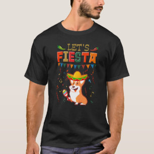 Camiseta Festa Mexicana Cinco De Mayo Vamos Festejar Corgi