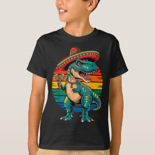 Camiseta Festa mexicana dinossauro retrô cinco de maio somb