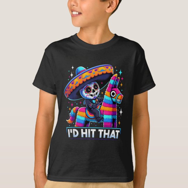 Camiseta Festa Mexicana Engraçada Pinatas Id Atingiu Esse C (Frente)