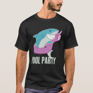 Camiseta Festa na Piscina Tubarão Unicórnio Pesca