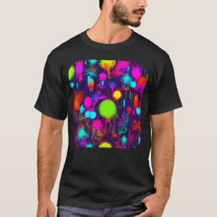 Camiseta Festa Neon Cor Vintage Glow Amigos Electro