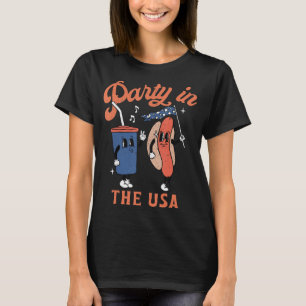 Camiseta Festa Nos Eua Hot Dog Adora A Brincadeira Dos EUA
