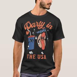 Camiseta Festa Nos Eua Hot Dog Adora A Brincadeira Dos EUA