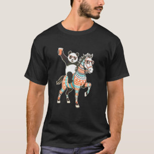 Camiseta Festa Noturna Colorida de Rave EDM de Panda Cavalo