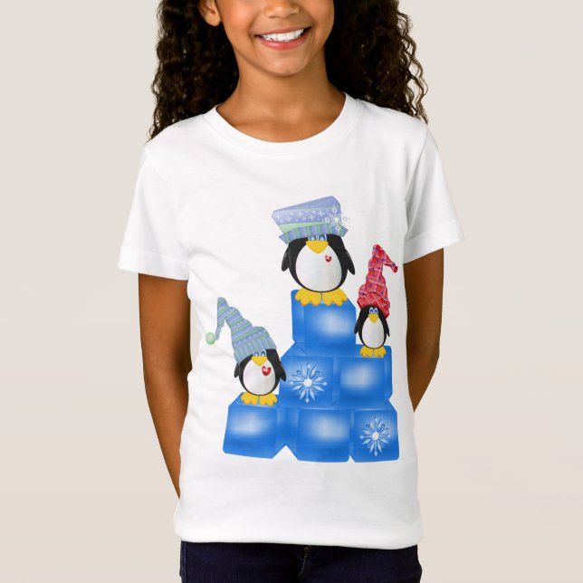Camiseta Festa Penquin Girls Baby Doll (Feita) (Frente)