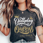 Camiseta Festa Personalizada de Combinação Personalizada da<br><div class="desc">Entre na comemoração de aniversário em estilo com nossa T-Shirt Personalizada da Rainha de Aniversário Personalizada da Camisa - o traje perfeito para a rainha e seu esquadrão! Estas camisas de festa de aniversário são desenhadas para uma comemoração divertida e em moda, perfeita para fotos de família, excursões de grupo...</div>