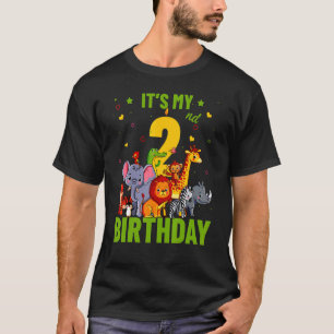 Camiseta Festa Por segundo aniversário De Animais Selvagens