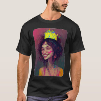 Camiseta Festa Princesa Coroa Celebração Diversão Festa de