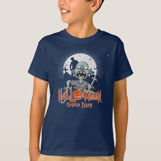 Camiseta Festa Zombie do Halloween | Crianças (Frente)