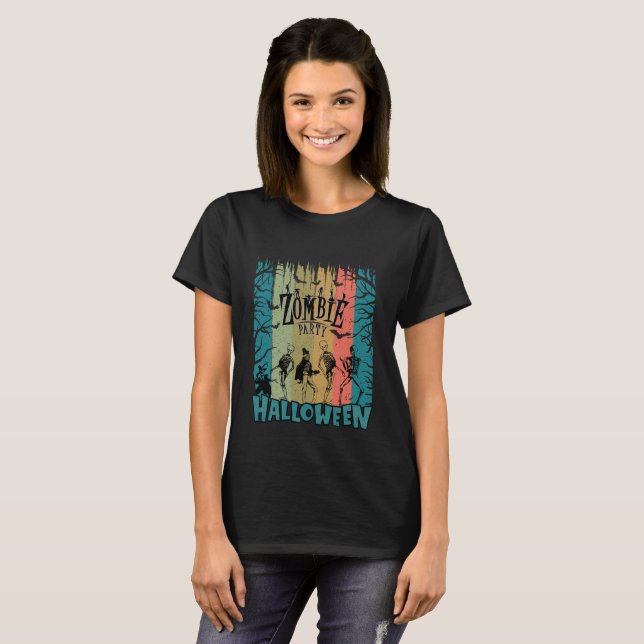 Camiseta Festa Zombie, Halloween (Frente Completa)