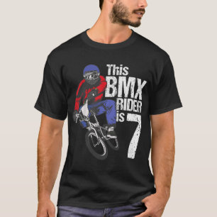 Camiseta festas de aniversário BMX de 7 anos Meninos Suja B