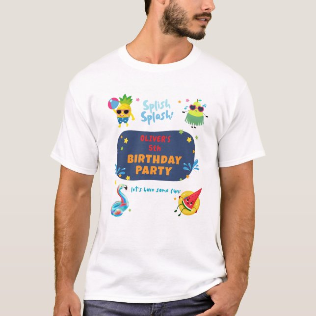 Camiseta Festas de aniversário Coloridas de Verão (Frente)