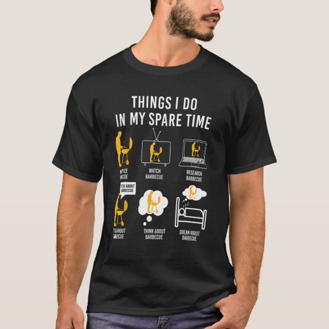 Camiseta Festas De Barbecue Griling Coisas Que Eu Faço Em M (Frente)