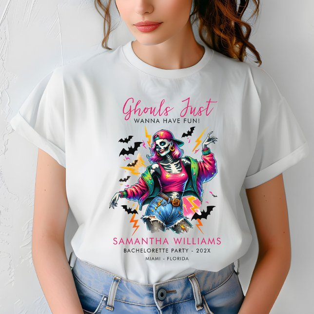 Camiseta Festas de Despedida de Solteira das Aranhas Cor-de (Criador carregado)