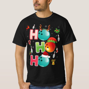 Camiseta Festas de Natal Ho Ho Ho Boliche Papais noeis Paja