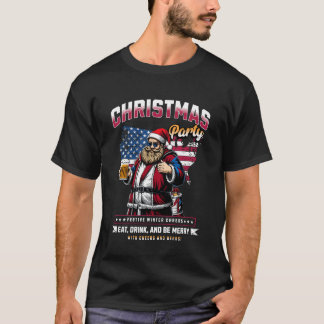 Camiseta festiva de Natal com Papais noeis