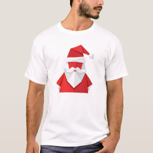 Camiseta Festiva do Papai Noel Geométrico de Origa