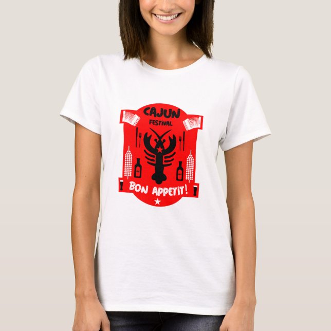 Camiseta Festivais de Comida Cajun da Louisiana (Frente)