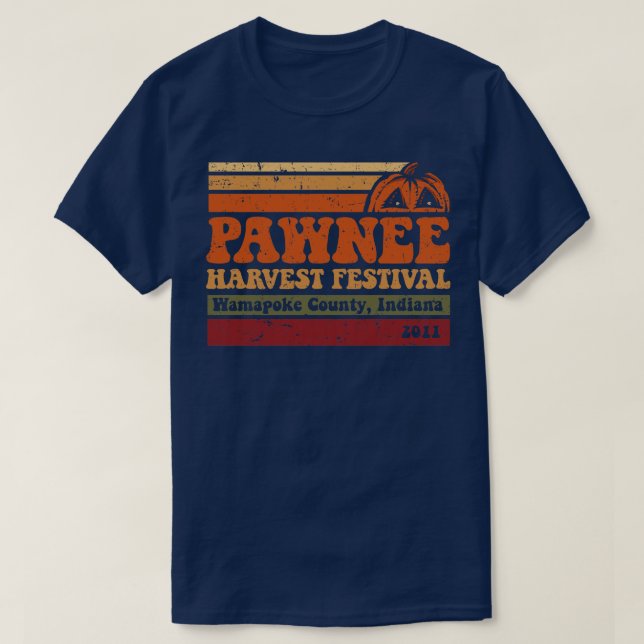 Camiseta Festival de Colheita de Pawnee (Frente do Design)
