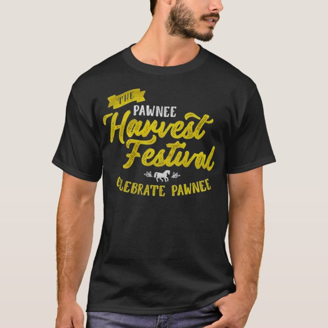 Camiseta Festival de Colheita de Pawnee (Frente)