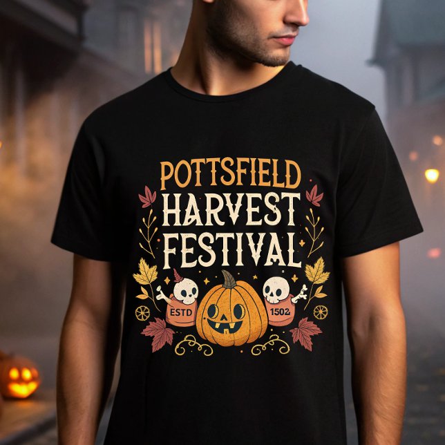Camiseta Festival de Colheita de Pottsfield - Halloween Spo (Criador carregado)