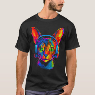Camiseta Festival de DJ do Cat Abyssinian