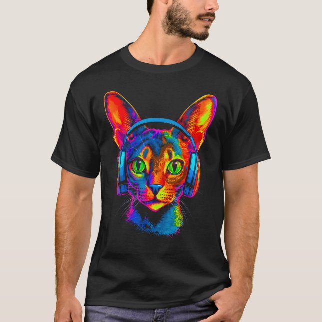 Camiseta Festival de DJ do Cat Abyssinian (Frente)