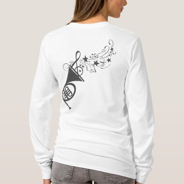 Camiseta Festival de música de bronze dos músicos da trompa (Verso)