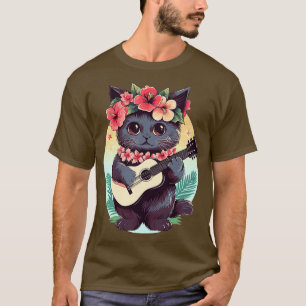 Camiseta Festival de Música de Violão Havaiano, Feliz Gato