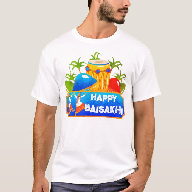 Camiseta Festival Índio Feliz de Baisakhi (Frente)