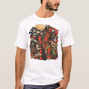 Camiseta Festival Japonês de Esconde-Esconde Yokai ao Luar