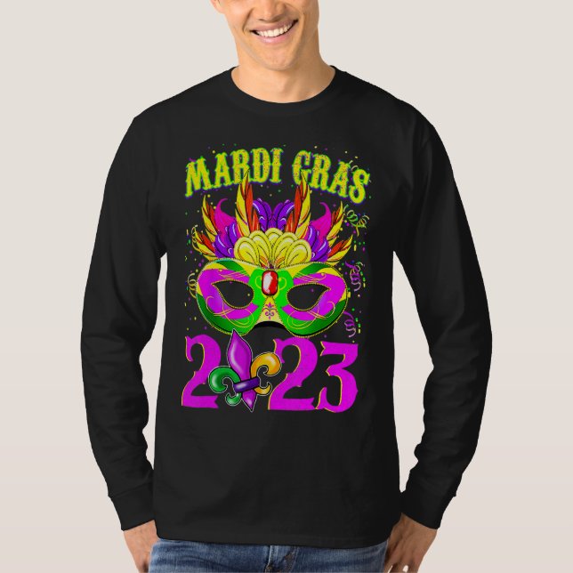 Camiseta Festival Mardi Gras 2023 Outfits Miçanga Mask Part (Frente)
