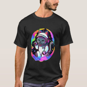 Camiseta Festival Psychedelic Astronaut Cat EDM Trippu