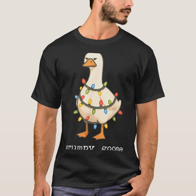 Camiseta Festive And Mpy Goose Santa Hat Xmas Light Matchin (Frente)